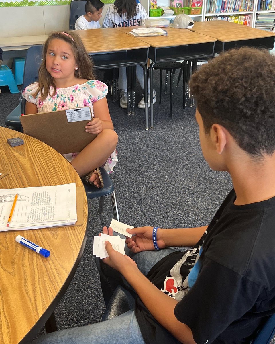 Cross-age buddies and tutoring are@some of the many benefits of a TK-8 school program. We love seeing our students seizing opportunities to teach and learn from one another. #santeesd 🤓 🥰