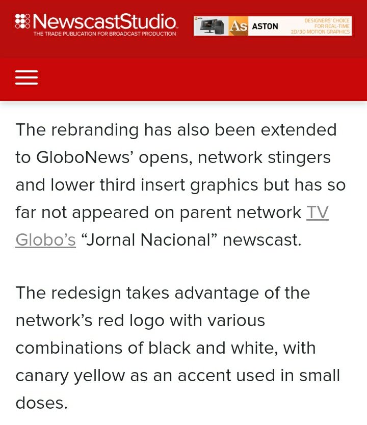 GloboNews rebrands, including new logo and motion graphics