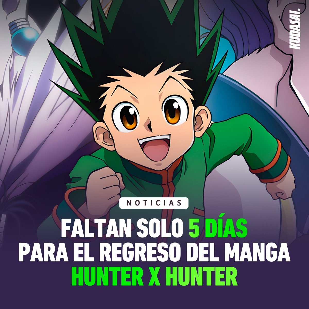 animetrends's tweet photo. Faltan solo cinco días para la esperada reanudación del manga "HUNTER x HUNTER", programada para la edición del próximo 24 de octubre de la Weekly Shonen Jump en Japón (aunque para Occidente estará disponible antes por la diferencia horaria). #HUNTERxHUNTER https://t.co/Kz7eyLJIzr