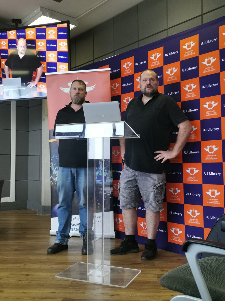 vida_nouveau's tweet photo. @UJLibrary Prof Teske (on the right) documented the lab's use of #4IR tech in #MolecularEcology to help answer some of conservation's most pressing questions. Fascinating work done using #eDNAmetabarcoding eg using sea sponges to locate & monitor populations of coelacanths #SAIAB https://t.co/9jVxa4S4AE