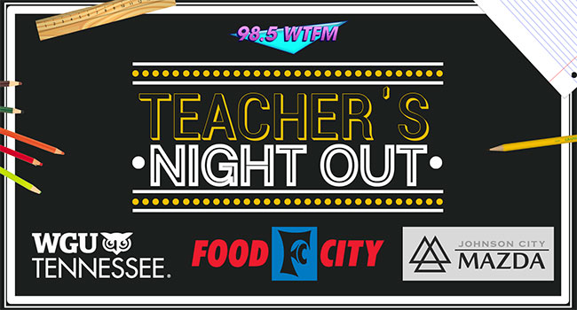 Excited to be sponsoring Teacher's Night Out with <a href="/985WTFM/">98.5 WTFM</a> on Oct. 24! Visit bit.ly/3gjIE26 to see how you can win tickets! 🎟️

#wgu #wgutennessee #teachers