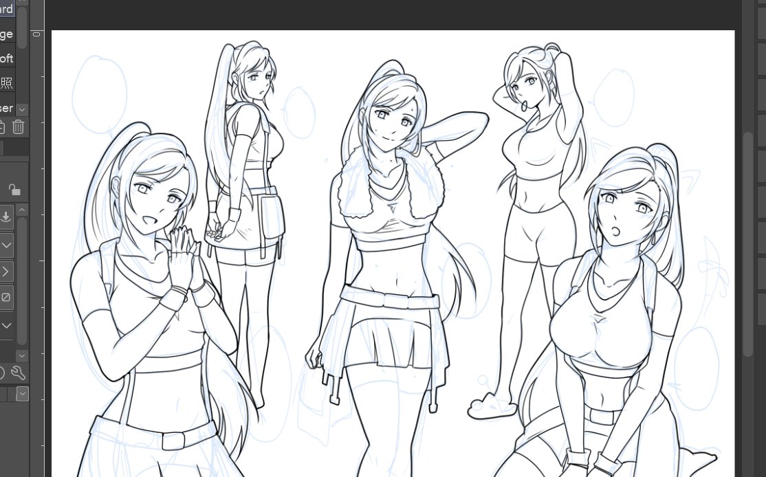 This is Ponytail Tifa WIP I did a lifetime ago 
I don't think I can finish this so I'm putting it here.... 