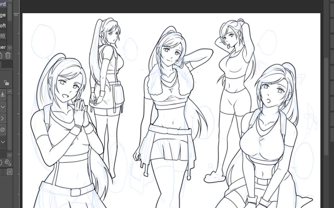 This is Ponytail Tifa WIP I did a lifetime ago I don't think I can finish this so I'm putting it here.... 