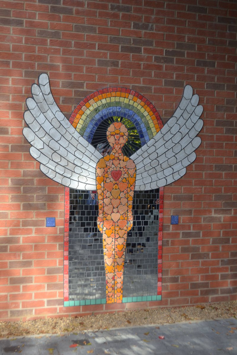 Students from the clay workshop were present at the grand opening of the mosaic that they helped to create alongside artist <a href="/MaudieMilton/">maudmilton</a>. This was a project in celebration of the local community during Covid-19.  The grand opening was attended by the Mayor and the Town Crier.