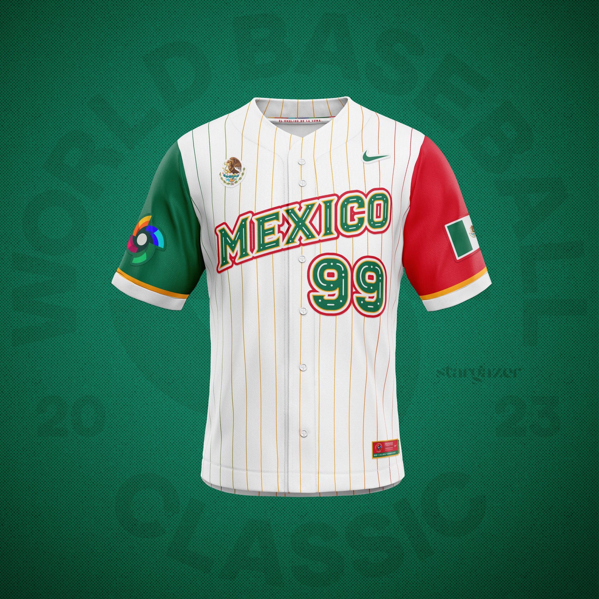 Mexico Baseball Jersey - Green - Large - Royal Retros