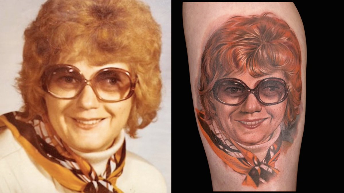 “This tattoo is another level. You perfectly rendered glasses, a ribbed turtleneck, a scarf… you captured the essence of this woman.”🧣 @DJTambe #InkMaster #ColorPortraits #PortraitTattoos
