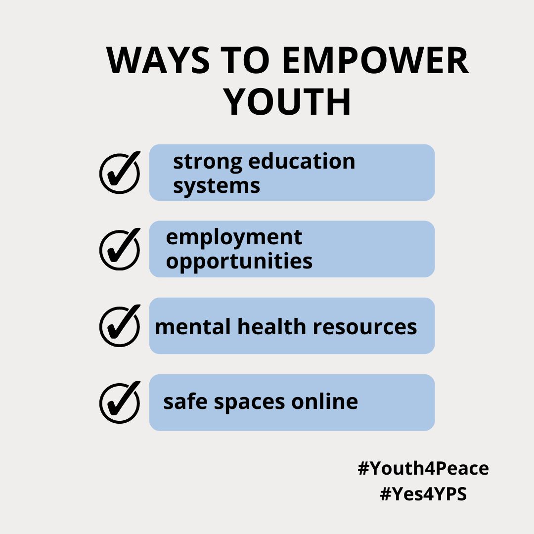 us_ypscoalition's tweet photo. The availability of adequate educational systems, employment opportunities, and other structures through which youths can be active participants in decision-making would go a long way to redirect youths’ energy from conflict to positive societal development.
#Youth4Peace
#Yes4YPS https://t.co/dh1sTuo9l8