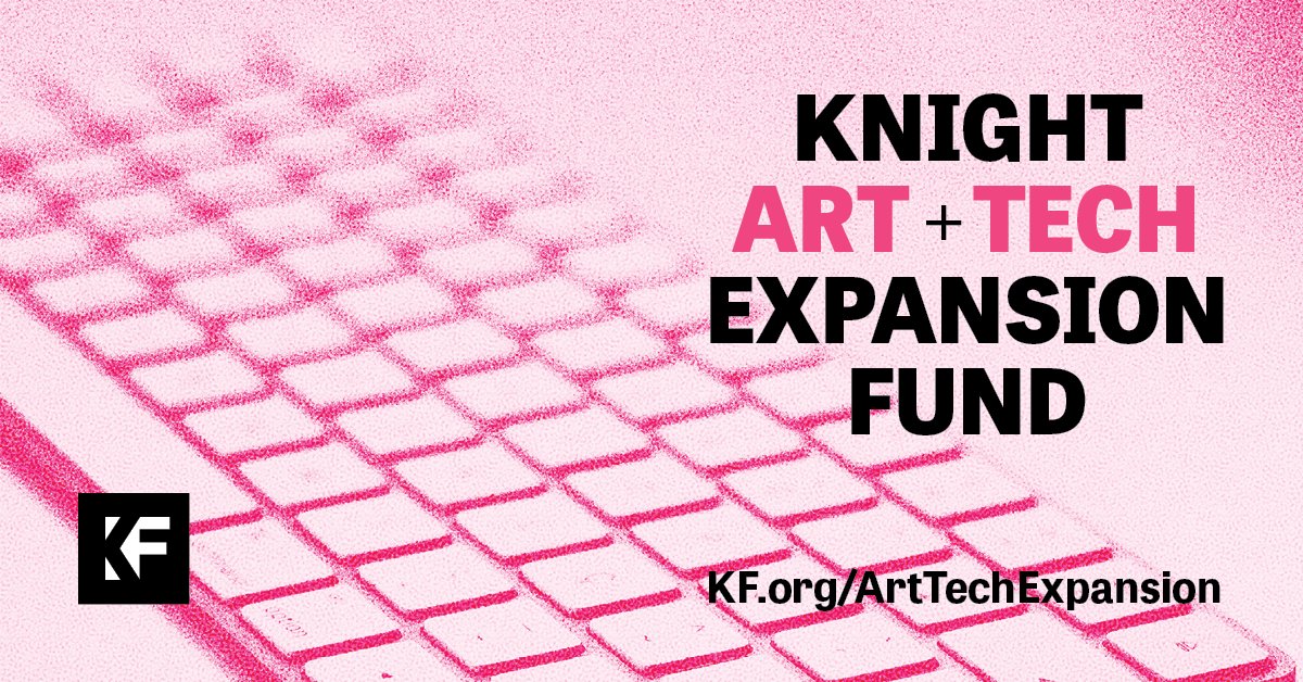 📢 TODAY: We're hosting a virtual webinar on the Knight Art + Tech Expansion Fund from 4 - 5 pm ET. The Fund will help #Charlotte artists + arts orgs increase their capacity by incorporating tech in to their work. RSVP via Zoom: kf.org/arttechzoom #knightarts