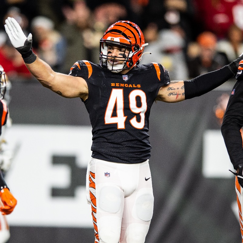 Bengals's tweet photo. We have cleared LB Joe Bachie to resume practicing with the team.