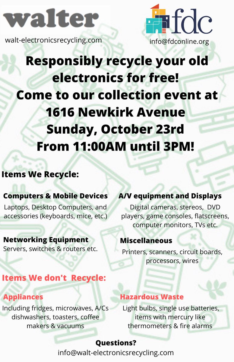 FDConline's tweet image. Bring your old electronics &amp;amp; paper documents for proper disposal. Pick up some free daffodil bulbs to plant in your garden! DITMAS PARK DAY THIS SUNDAY!