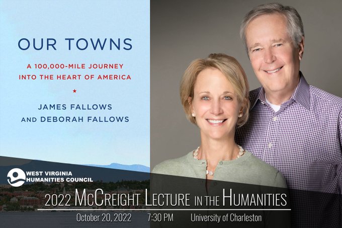 progressntwrk's tweet photo. In West Virginia on Thursday evening? Join TPN members @FallowsDeb and @JamesFallows for their talk about the @OurTowns project at @UCWV.

The event is free and open to the public. It starts at 7:30pm. For more information check out @WVHumanities👇
https://t.co/WTq4FQ123D https://t.co/vhBdtkupco