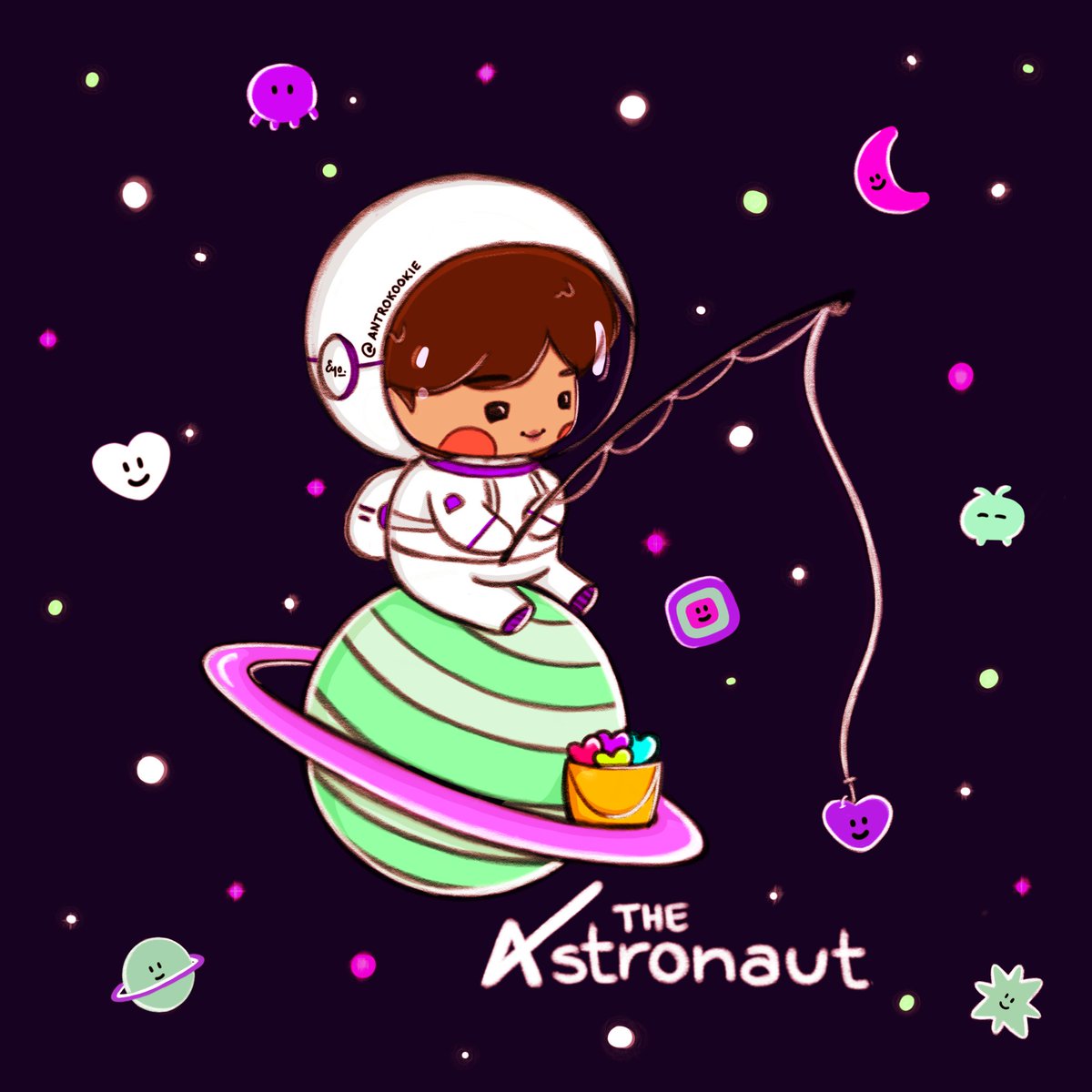 fishing heart shaped stars in space 💜✨

#Jin #TheAstronaut #bts