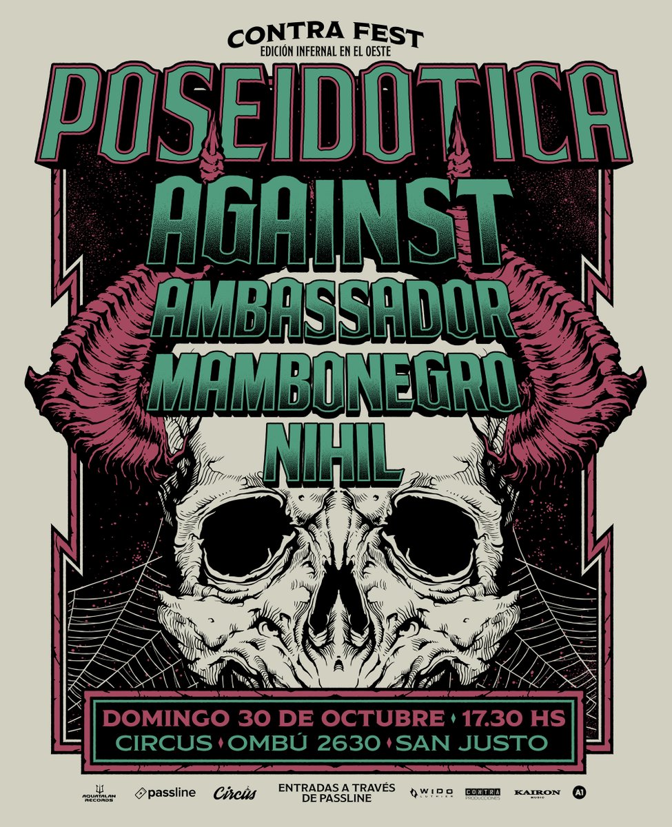 aquatalan's tweet photo. Domingo 30/10 #ContraFest con @poseidotica, @againstmetal, Ambassador, @mambonegro y Nihil en vivo en @CircusBarRock de San Justo
Últimos tickets de preventa 2 con descuento: https://t.co/x0xuDwfshB https://t.co/m4bcfaYmp6
