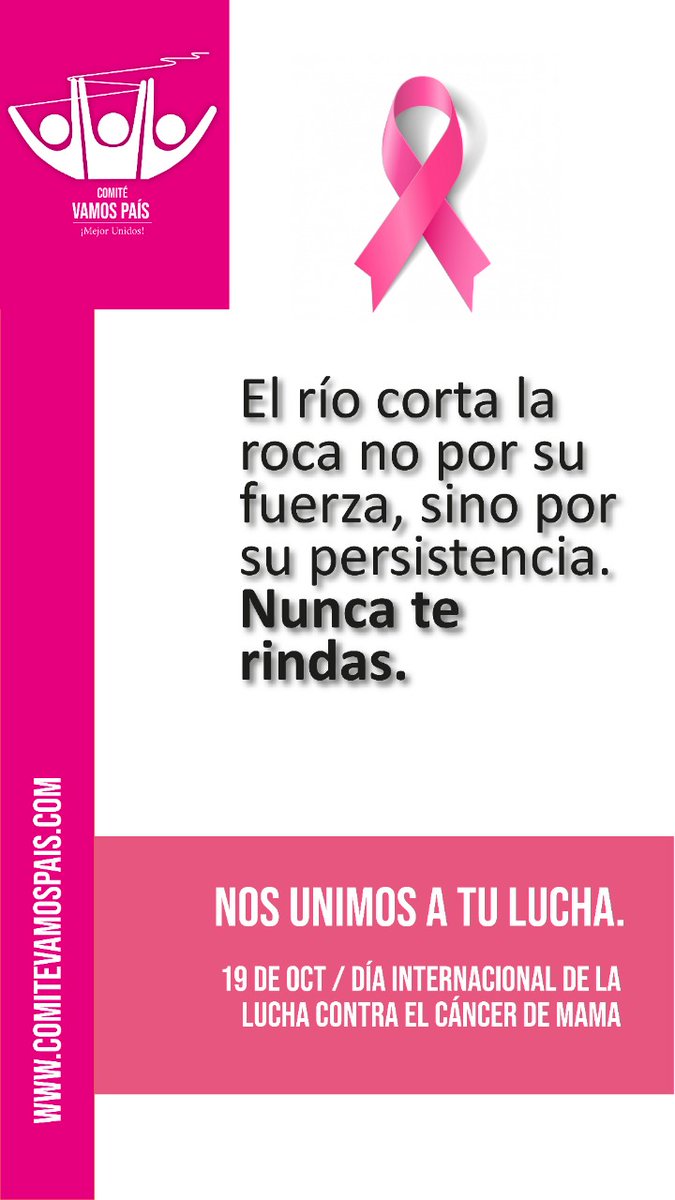 VamosPais's tweet photo. En el #diamundialcontraelcancerdemama le damos fuerza a todas las mujeres que están luchando contra esta situación. El amor es la mejor arma contra el cáncer. #CancerDeMama #Colombia https://t.co/0tSf53Q5Qa