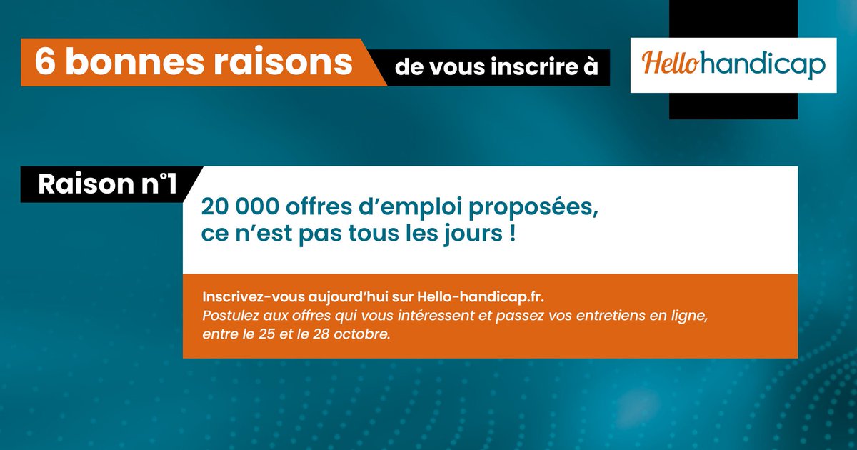 OPCOSante's tweet photo. [#Handicap]  Inscrivez-vous à #HelloHandicap et postulez en ligne à nos offres d’emploi : https://t.co/E9S73QMcHS

#HelloHandicap #Salonderecrutement #Handicap #Recrutement #Jobs #RQTH #Accessibilité #Emploi #Inclusion #EmployeurEngagé #EmploiDirect @handicap_gouv @egalite_gouv https://t.co/TwEZcGbsmN
