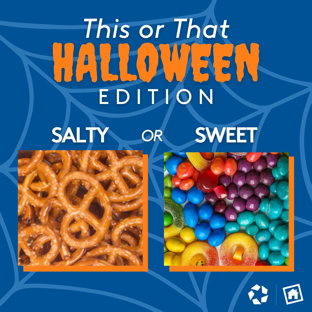 Homesnap's tweet photo. Do you prefer salty or sweet? 🥨 🍬
#Homesnap #Halloween #ThisorThat #SaltyorSweet https://t.co/V5odvM52px