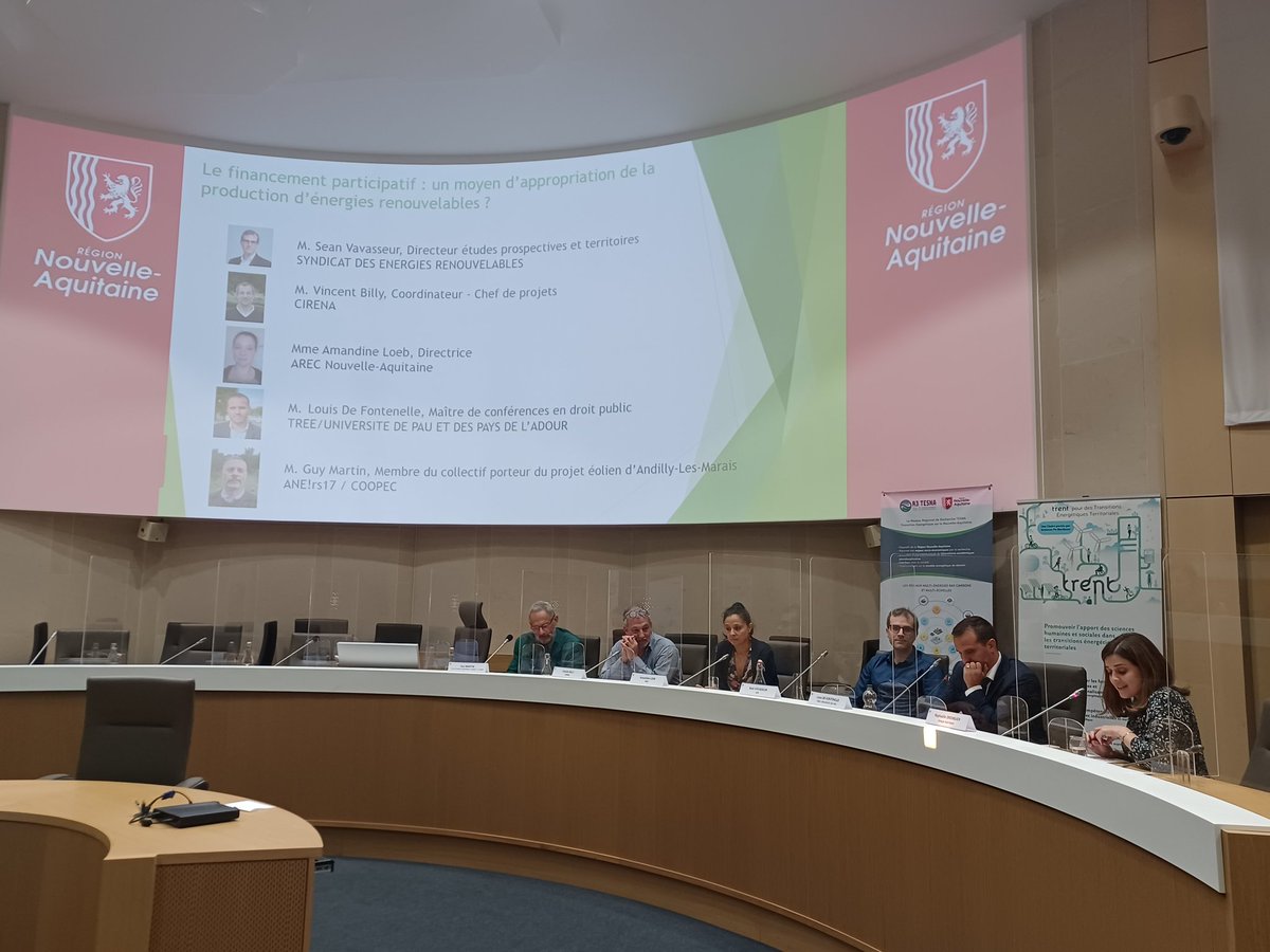 sylvain_roche's tweet photo. Lancement de la 2ème table ronde : Le financement participatif, un moyen d’appropriation de la production d’énergies renouvelables?
Avec @SeanVavasseur @ser_enr, Vincent Billy #CIRENA, Amandine Loeb @AREC_NA, @LdeFontenelle @universite_uppa, Guy Martin #ANErs17. https://t.co/lSXf58oMfe