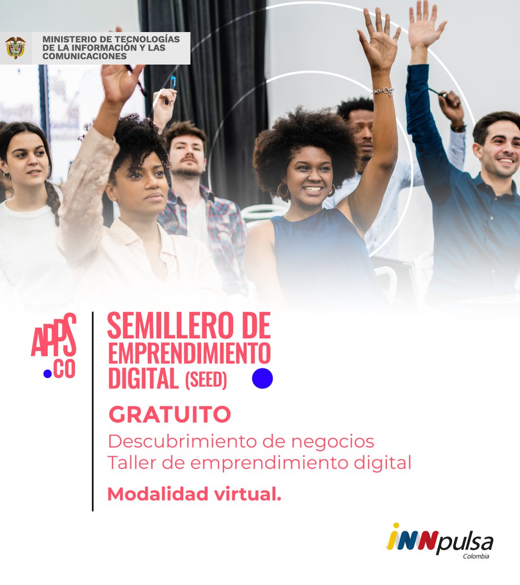 IndustriaDigCol's tweet photo. 🇨🇴#GobiernoDelCambio |🔷Si buscas desarrollar los pasos para validar tu idea de negocio con nuestro taller gratuito de Emprendimiento Digital, no esperes más. 
➡️Inscríbete a través del siguiente enlace📲 https://t.co/TpOtTrfRLe https://t.co/8U5CWUlImw