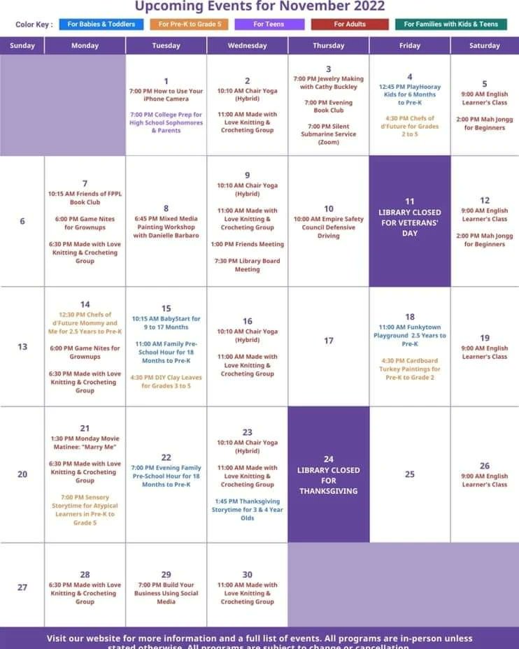 FPLibrary17's tweet image. The November 2022 newsletter is now available! Visit floralparklibrary.org for sign up and dates!