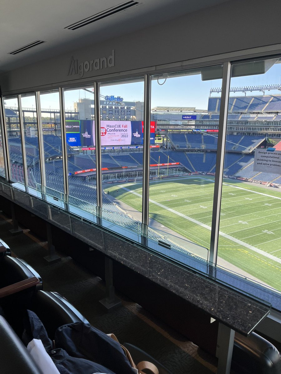 There are worse places to present! Glad to be at @MassCUE and @GilletteStadium representing @MASchoolsK12 today!