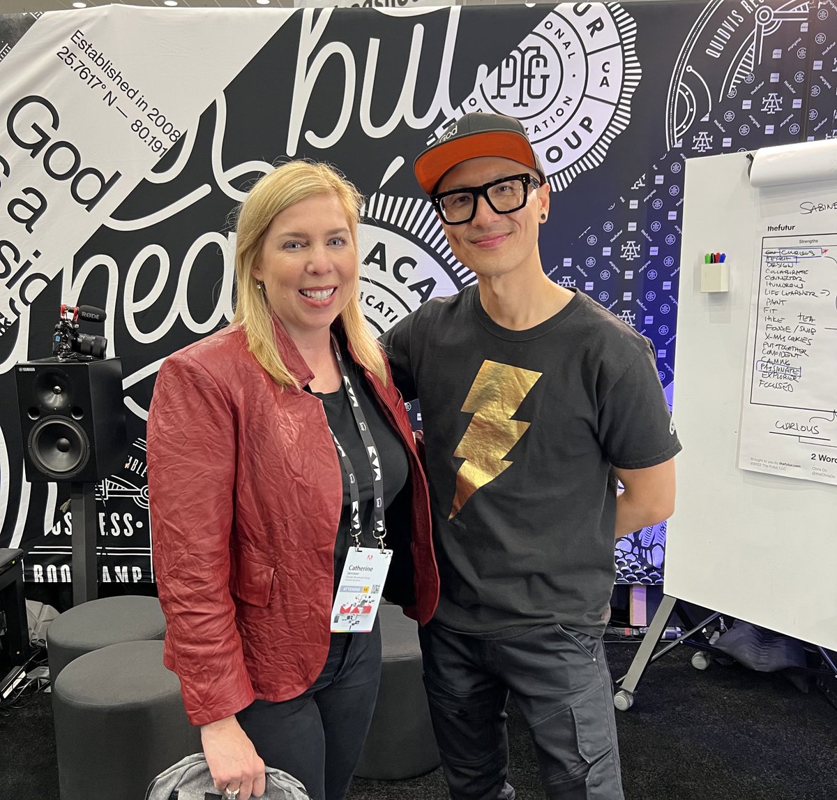 Cathyjamison's tweet photo. Honored to meet the one and only  @theChrisDo in person @adobemax! He’s as lovely and personable as he portrays on his platforms.Thank you for chatting! Total fan girl here. Will be back today to hear more pearls of wisdom. https://t.co/xsUV5o0Jj7