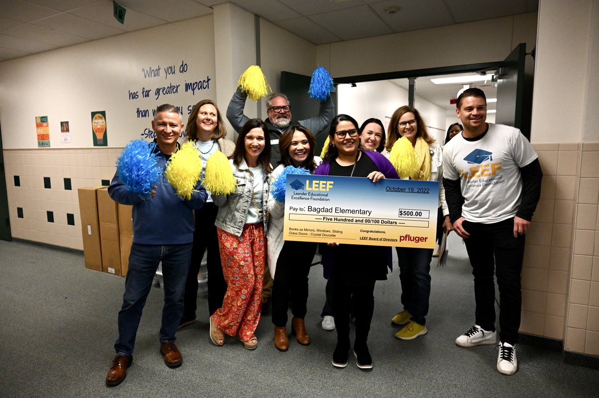 Leander ISD (@leanderisd) on Twitter photo Media Specialist and <a href="/BagdadLibrary/">Bagdad Library</a> Librarian Crystal Doucette was awarded a <a href="/LEEF_TX/">Leander Educational Excellence Foundation</a> grant for $500. 📖📚
Congratulations <a href="/MrsDoucette/">Crystal Doucette</a> and <a href="/BagdadElem/">Bagdad Elementary</a>! #1LISD #LEEFTX Media Specialist and <a href="/BagdadLibrary/">Bagdad Library</a> Librarian Crystal Doucette was awarded a <a href="/LEEF_TX/">Leander Educational Excellence Foundation</a> grant for $500. 📖📚
Congratulations <a href="/MrsDoucette/">Crystal Doucette</a> and <a href="/BagdadElem/">Bagdad Elementary</a>! #1LISD #LEEFTX