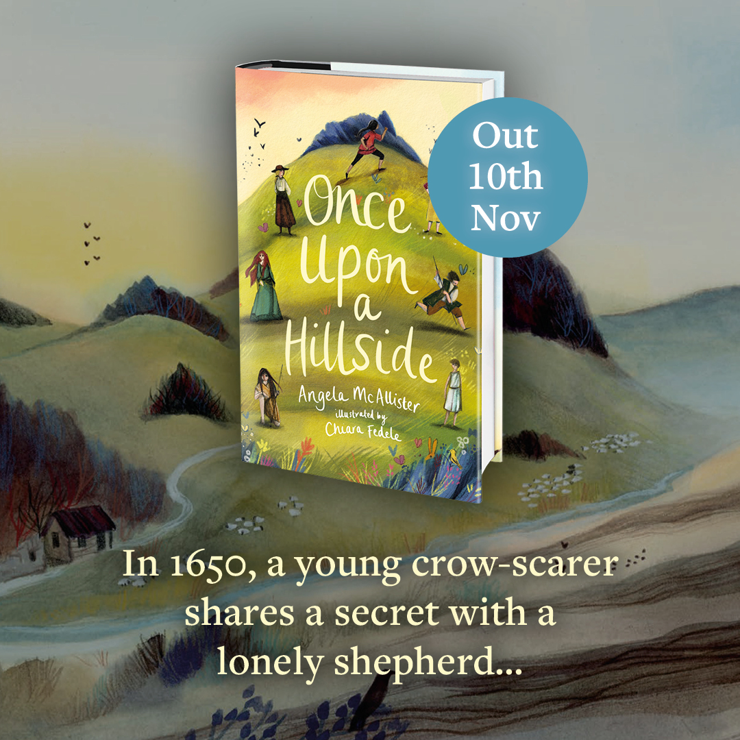 In 1650, a young crow-scarer shares a secret with a lonely shepherd... Time passes: one hillside, seven stories, six thousand years 🌳 #OnceUponAHillside by award-winning author Angela McAllister & award-winning illustrator Chiara Fedele is out Nov 10th: amzn.to/3fGjn1s