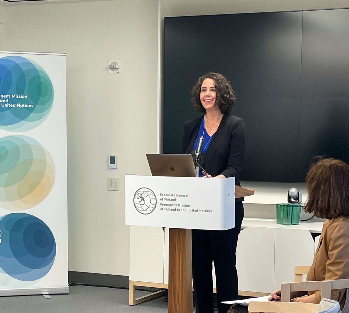 FinlandUN's tweet photo. Thank you Dr. Jessica Smith, Georgetown Institute for Women, Peace & Security for presenting latest research updates on advancing #Commitment2025. Thank you all participants for great discussion on how to support the implementation of the #WPS agenda. 🔗https://t.co/9gwuR0SNtZ https://t.co/QDAXbSjQfb