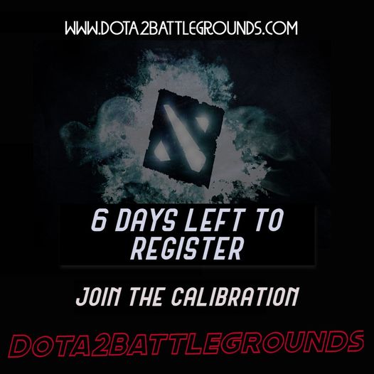 Only 6 days left to register for the Dota 2 Battlegrounds Calibration!

Make sure to enter your team on the site or fill out a recruitment form to get picked up!

dota2battlegrounds.com