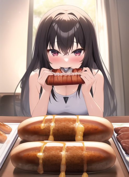 ドイツ人は食ってんだろう、おそらく……と言うこてで

「Idol eating sausage」

ソーセージを食うアイドル

1枚目と2枚目はありな気がする 
