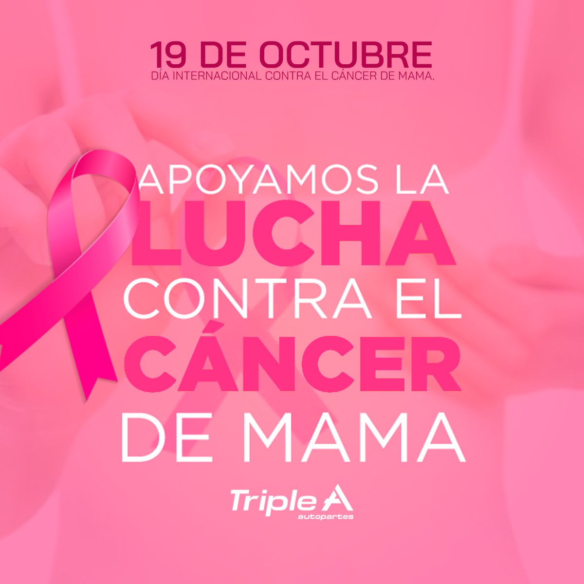 tripleahn's tweet photo. ¡Hoy 19 de octubre conmemoramos la lucha contra el cáncer de mama!

¡Nos unimos y apoyamos la lucha! ¡Recuerda que la #DetecciónTemprana te salva la vida!

#DíaMundial #LuchaContraElCáncerdeMama #TripleA #Honduras https://t.co/geI6nSofOu