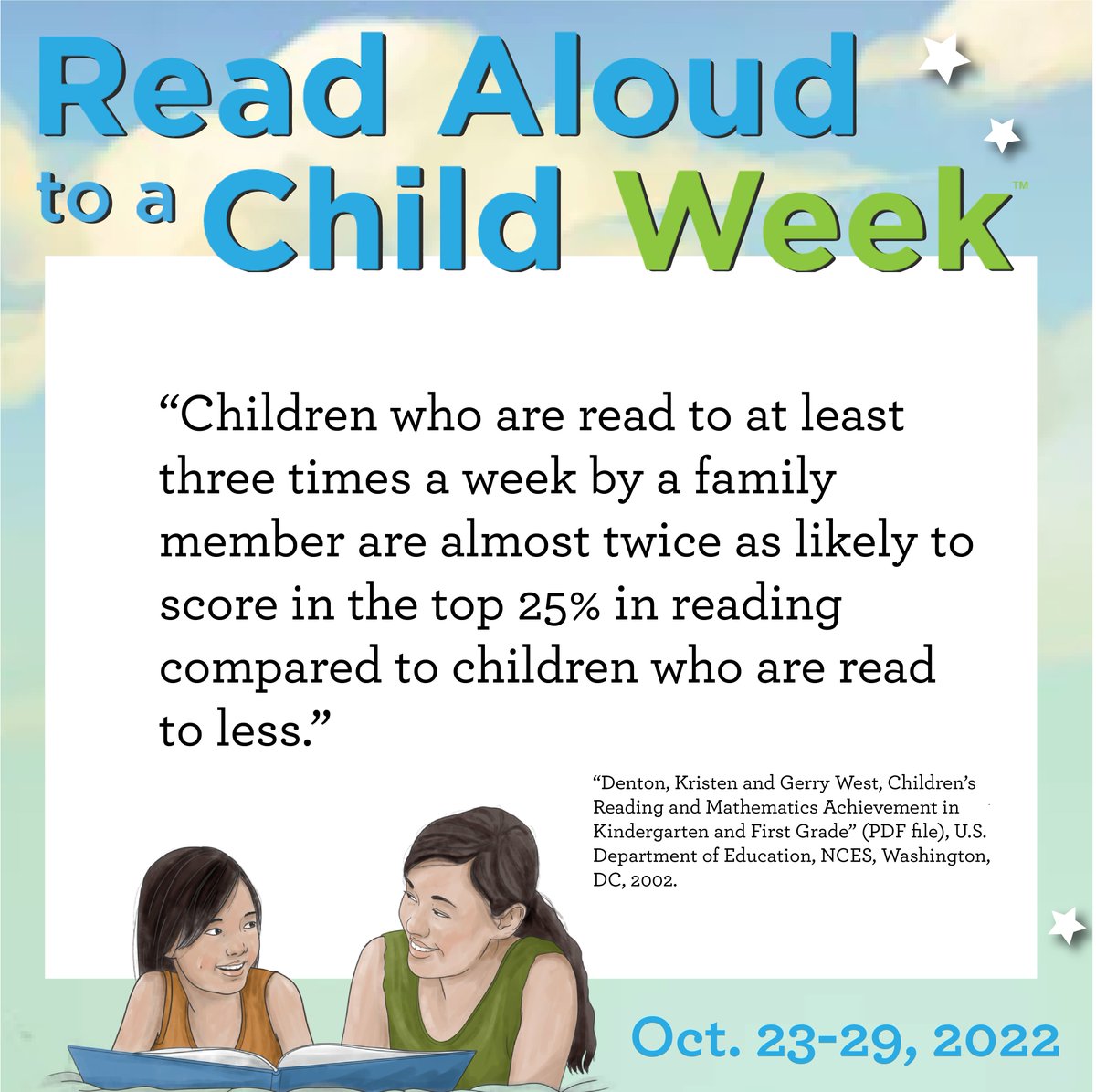 readtothem's tweet photo. Read aloud to the children in your life this Read Aloud to a Child Week! Beginning Oct. 23, 2022. #ReadAloudWeek https://t.co/Rz7M57juGG