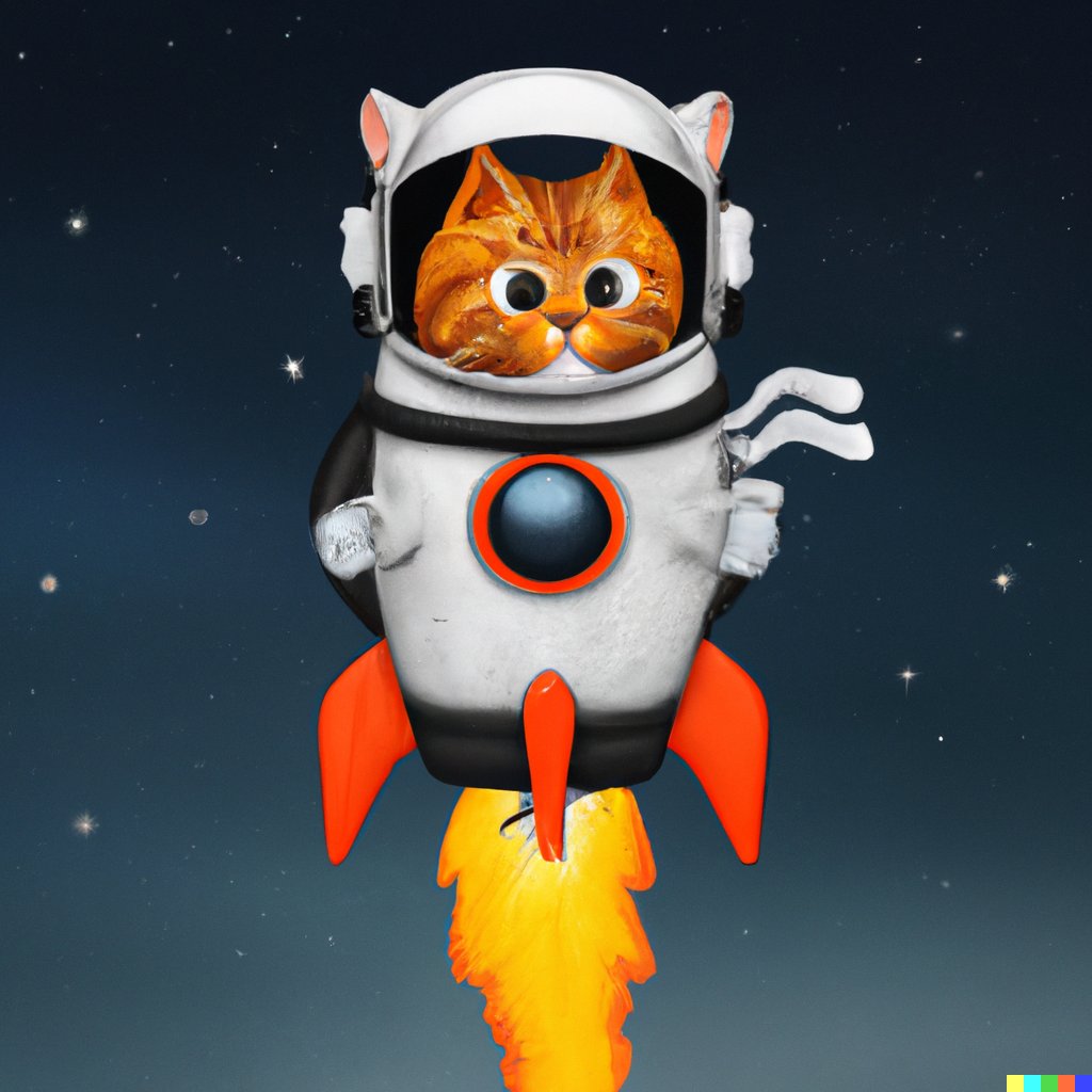spaceping's tweet photo. We asked you what you wanted Dallβ’E to create and here is what Caroline requested: A cat wearing a spacesuit riding a rocket to the moon πΊππ
Let us know what you would like Dallβ’E to create next π
#Spaceping #spaceart #digitalspaceart #dallespaceart #dalle2art https://t.co/jzI8DxsaoP
