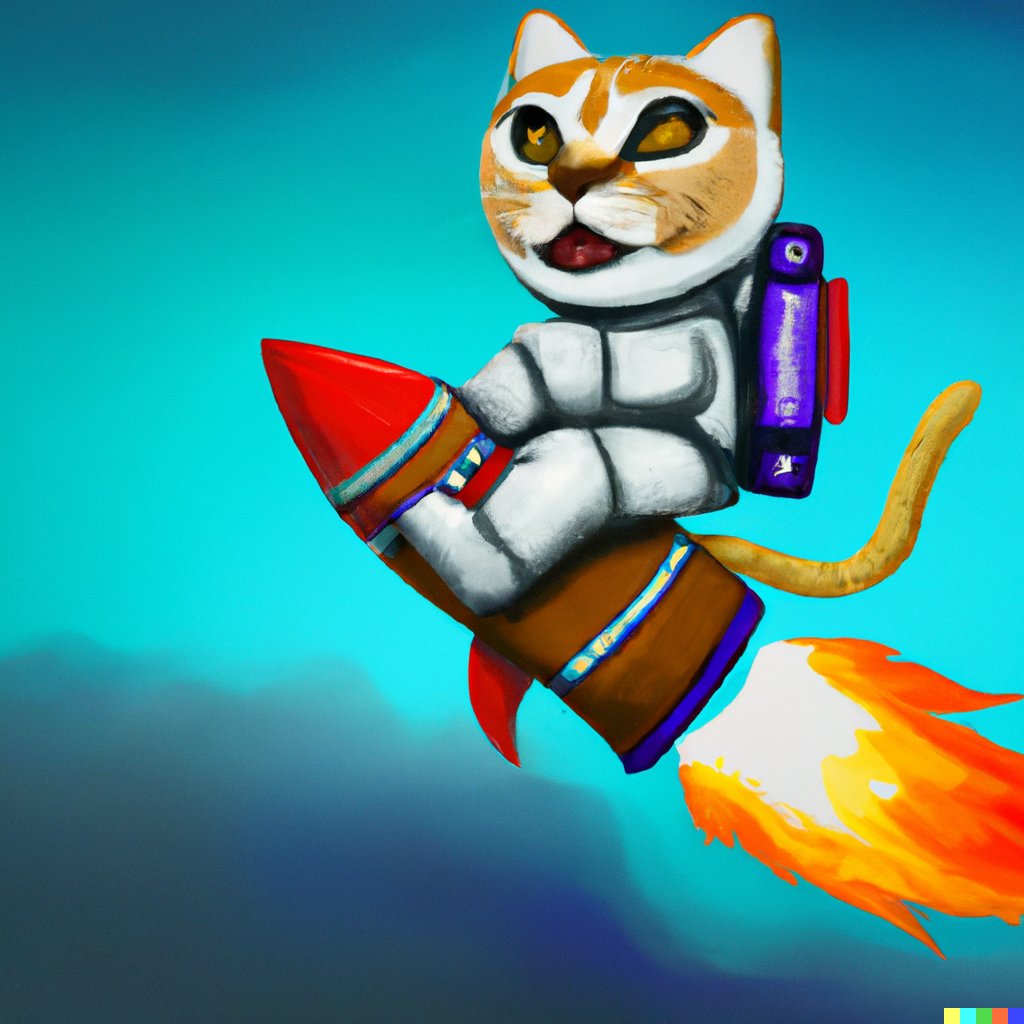 spaceping's tweet photo. We asked you what you wanted Dallβ’E to create and here is what Caroline requested: A cat wearing a spacesuit riding a rocket to the moon πΊππ
Let us know what you would like Dallβ’E to create next π
#Spaceping #spaceart #digitalspaceart #dallespaceart #dalle2art https://t.co/jzI8DxsaoP