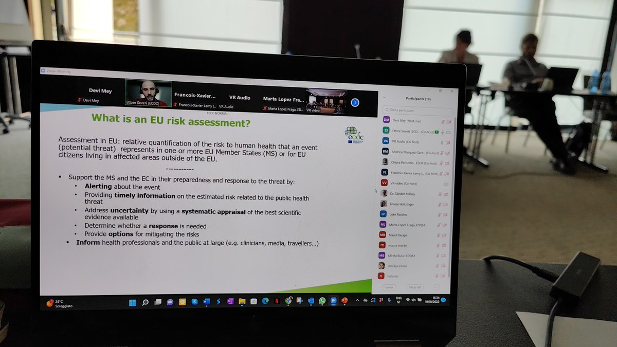devisomey's tweet photo. An honor to have colleagues from @ECDC_EU presenting the methodology in producing rapid risk assessments during outbreaks @bravest_eu @ESOTtransplant https://t.co/gfLRrlAjf5