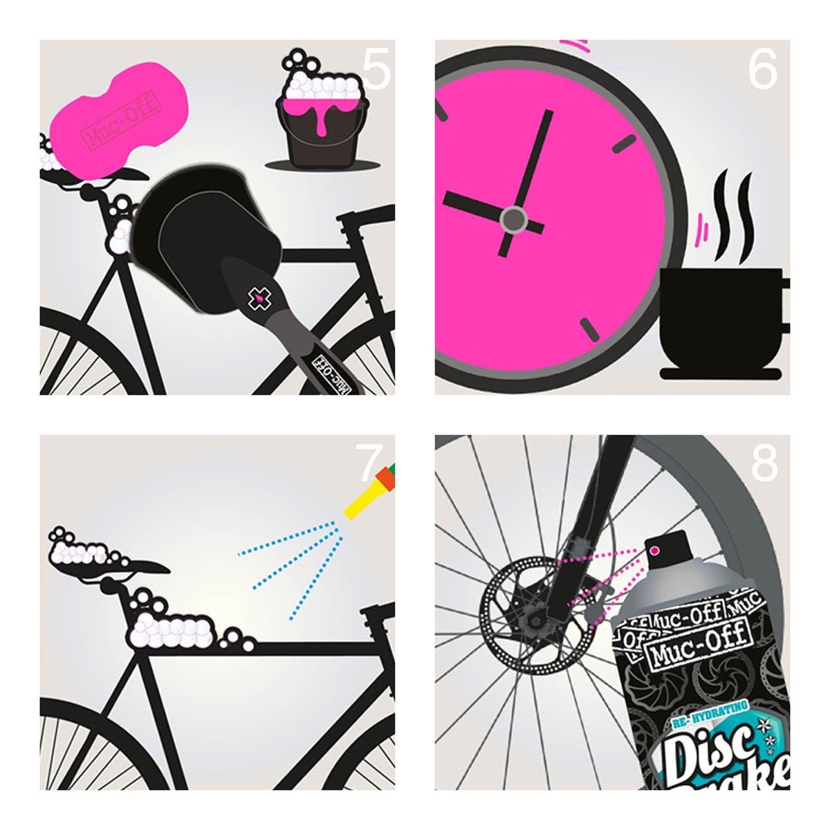 Bisikletinizi nasıl temizlersiniz ? 🧽

1) Zincir ve dişli üzerine Drivetrain Cleaner temizleyici sıkın. 

2) X-3 Kirli zincir temizleme aletini kullanarak zincirinizi derinlemesine temizleyin. 

3) Bisikleti önceden ıslatın. 

4) Nano Tech bike temizleyici ile tamamen kaplayın.