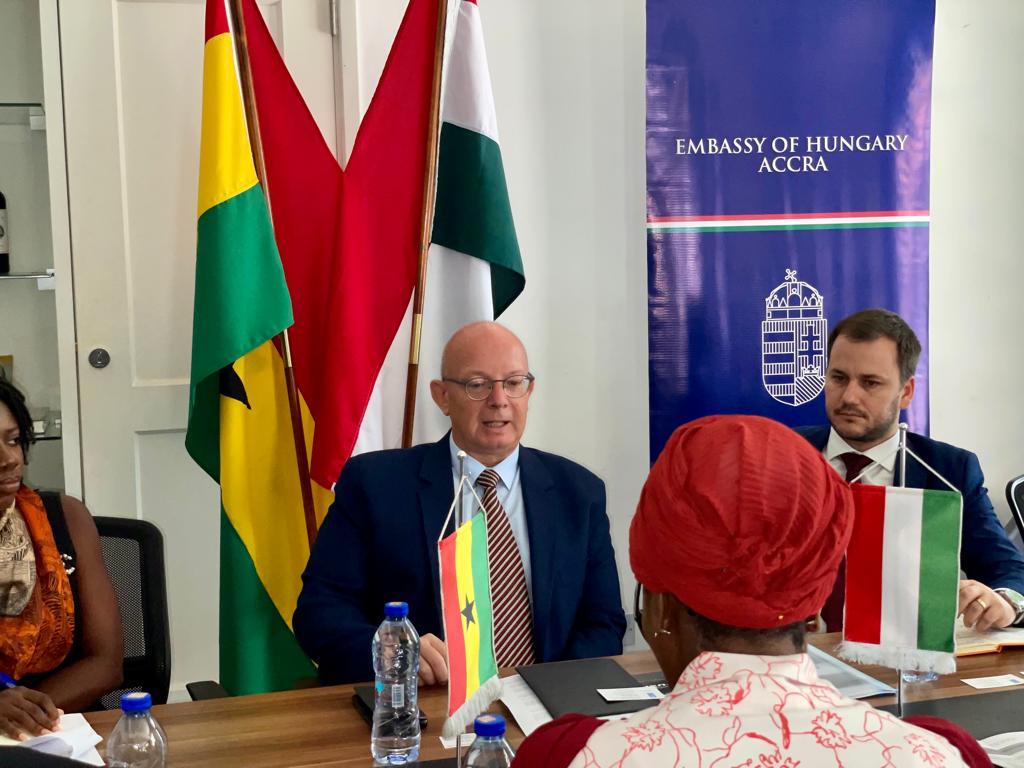 We must forge more #partnerships if we want to control small arms & light weapons to ensure #security. Fruitful discussion with Hungarian ambassador to🇬🇭 H.E Tamás Endre Fehér & delegation from @SmallArmsGh to explore partnership on small arms & light weapons control in #Ghana.