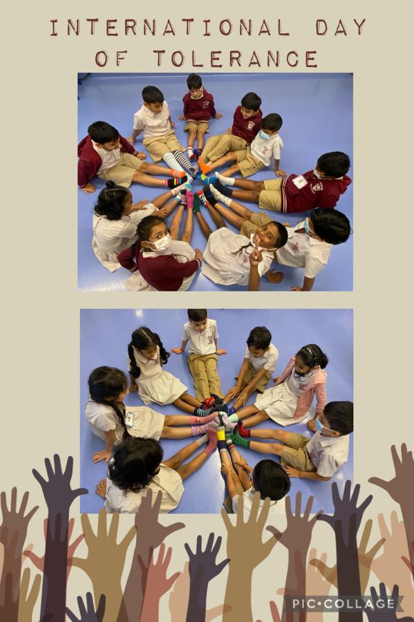 Bushra_b05's tweet photo. #Tolerance is
Accepting others as they are.
Accepting yourself for who you are.
Acceptance of differing views of other people.
#KG2CRespectfulHands wore different socks to show we are different yet we are the same. 
@MichelleVerghe1 @gemsnms_alkhail @tolerance2019 https://t.co/cqftd9wy5O
