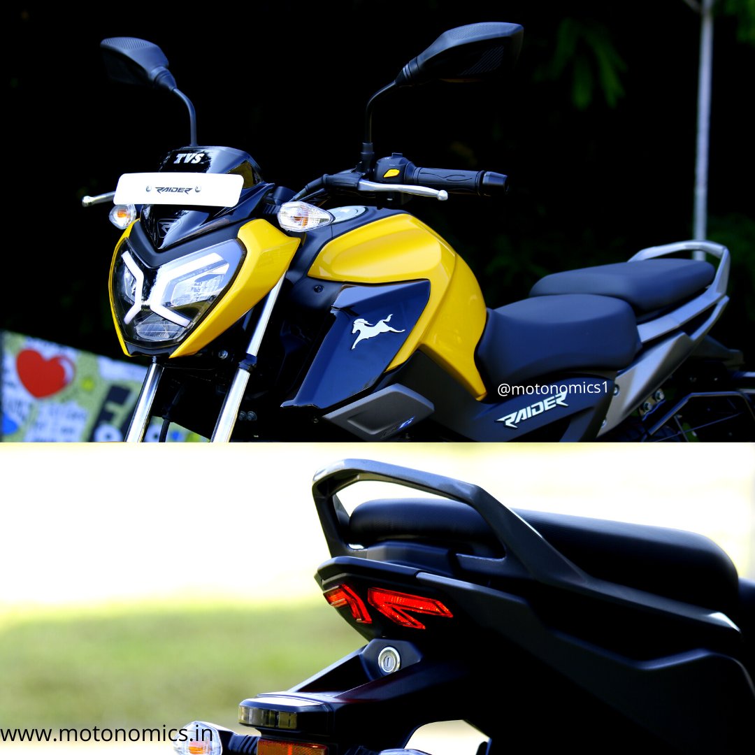 Motonomics1's tweet photo. The range-topping variant of the TVS Raider 125 has been launched at Rs 99,990 (ex-showroom, Delhi)
Key Changes-🚨
☑TVS Raider 125 now gets voice assist
☑Mechanically identical to the standard @tvsmotorcompany #tvsraider #thewickedupdate https://t.co/DtMBaQvm6l