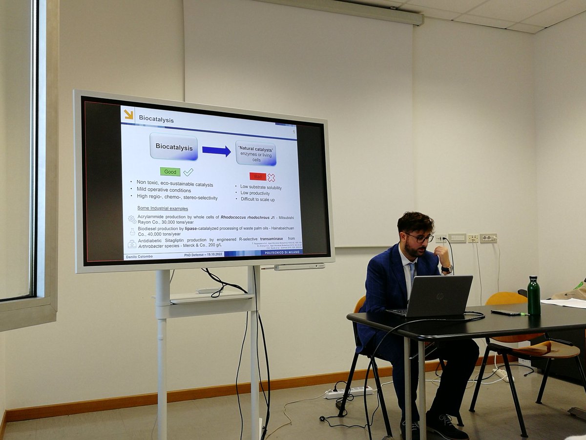 BiocatLabPolimi's tweet photo. Congratulations to our Dr. Danilo Colombo @danilo_drake for an excellent Ph.D. thesis defense @polimi ! 👨‍🎓👨‍🏫👨‍🔬 And thanks to Francesco Molinari @defens_unimi and Daniele Castagnolo @CastagnoloGroup @ucl for the stimulating discussion! 🎉🎊🎉 https://t.co/bAJnQkjJXq