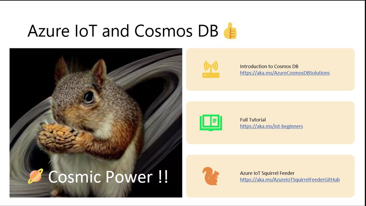 I delivered a session about #AzureIoT and #CosmosDB with <a href="/NoelKM/">Kim👩‍💻</a>. We had 🐿️🐿️🐿️ in the session, and at the end, we needed something fun for the recap slide.

Asking DALL-E for a "squirrel eating in Jupyter" was a hit and also a good time to rethink how we work today.
