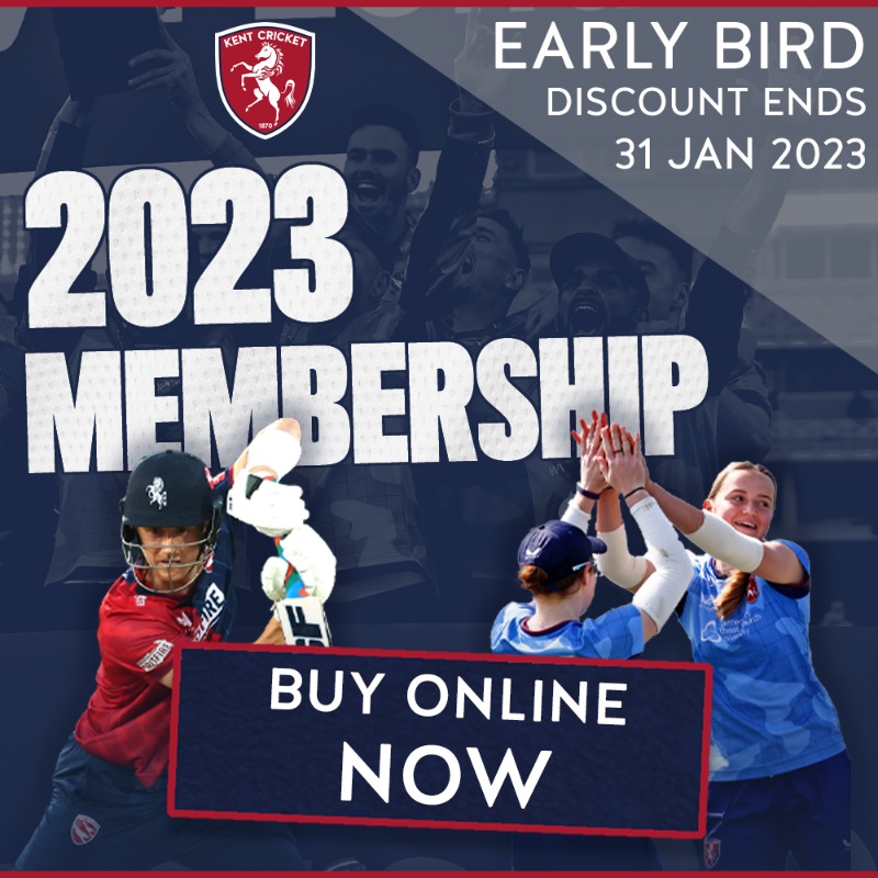 KentCricket's tweet photo. Save money by buying your 2023 Kent Membership now &amp; securing your space for all scheduled home matches next season 🏏