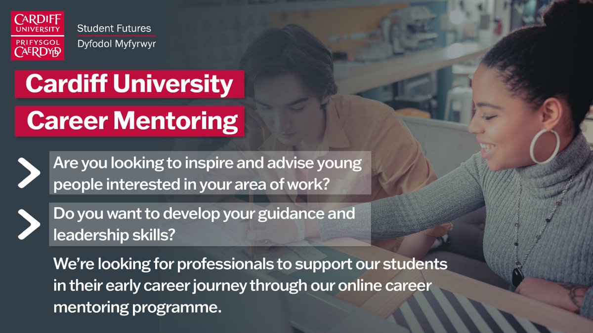 CardiffCareers's tweet photo. Is your organisation looking to identify early career talent and develop a recruitment pipeline for work experience, internships or graduate roles? Apply now to mentor students on our Career Mentoring programme

https://t.co/KgFlEl9tBh https://t.co/stODGkEaGC