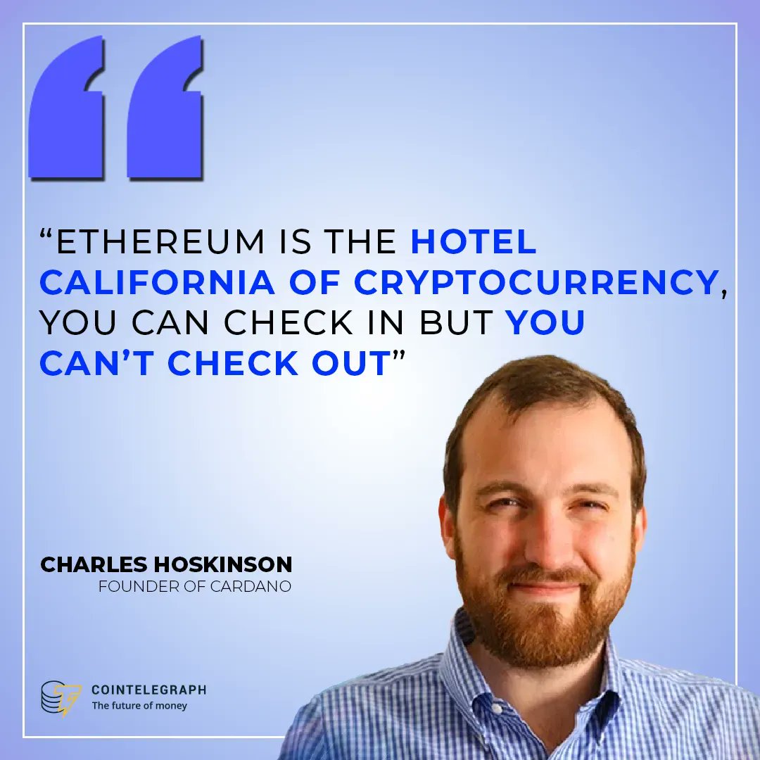 Cointelegraph's tweet photo. What would your response to @IOHK_Charles be?

$ADA $ETH https://t.co/8CgtMO1QEw