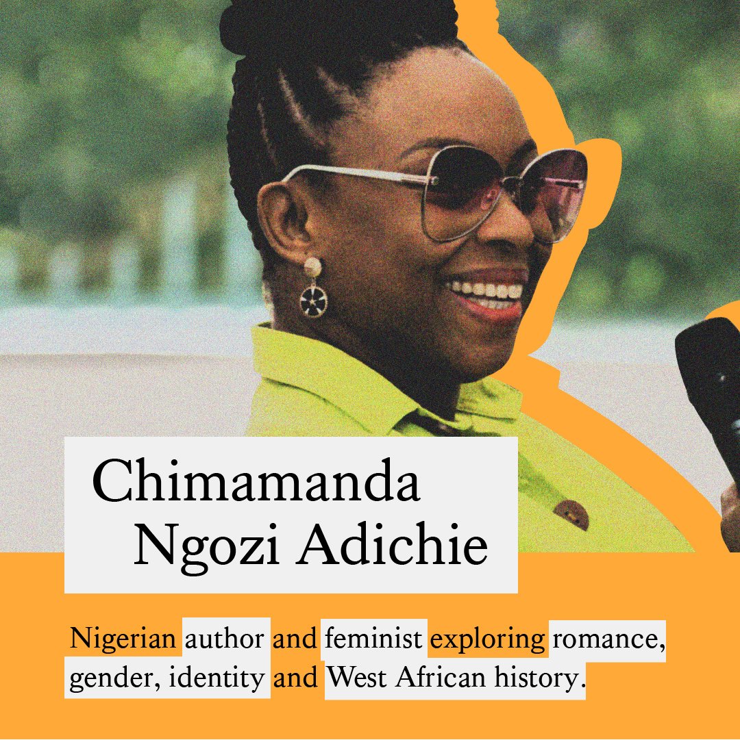 fouragencyhq's tweet photo. Chimamanda Ngozi Adichie, Nigerian author, takes the spotlight this week as we celebrate iconic people of colour who have changed the course of history #blackhistorymonth #timeforchangeactionnotwords #thepoweroftogether https://t.co/alZk3M7nm4