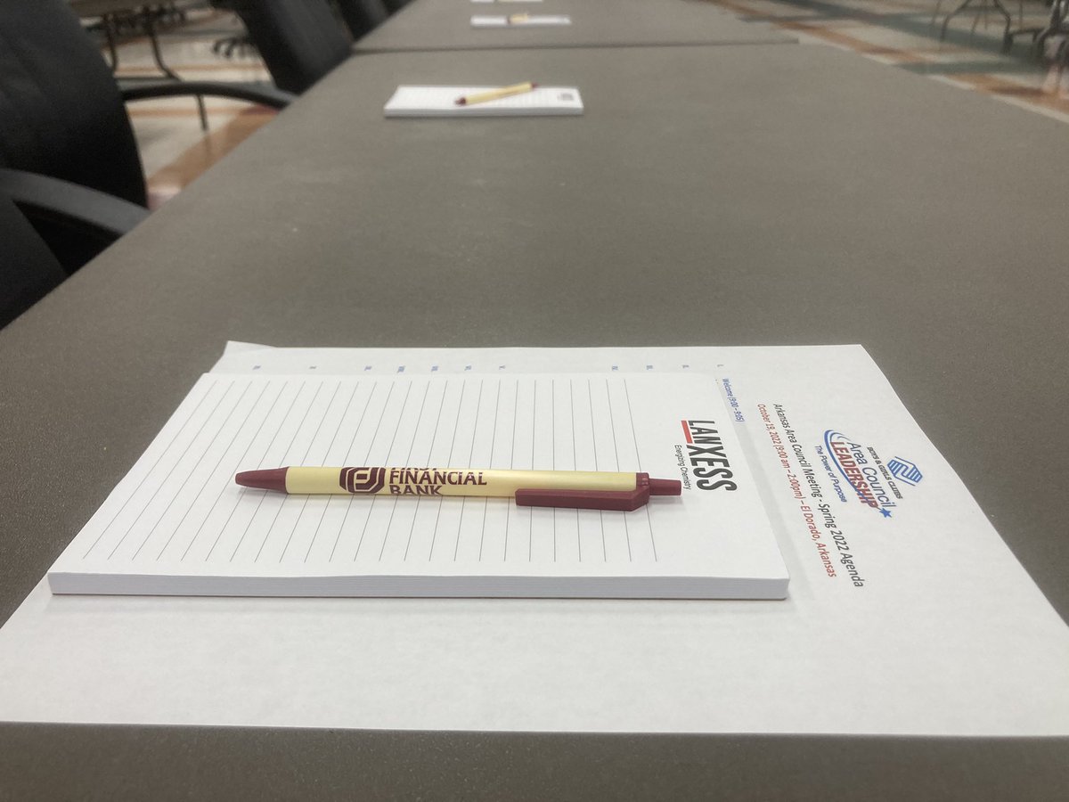 We are so excited to host several Boys and Girls Clubs from across the state at the 2022 Arkansas Area Council Fall meeting today.  Thanks to our friends <a href="/LANXESS/">LANXESS</a> and <a href="/ffbank1/">First Financial Bank</a> for the pens and notepads!