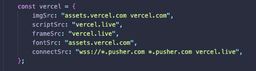 MerlinMason's tweet image. Anyone playing with the @vercel preview comments beta, save yourself some trial and error by adding this to your CSP.