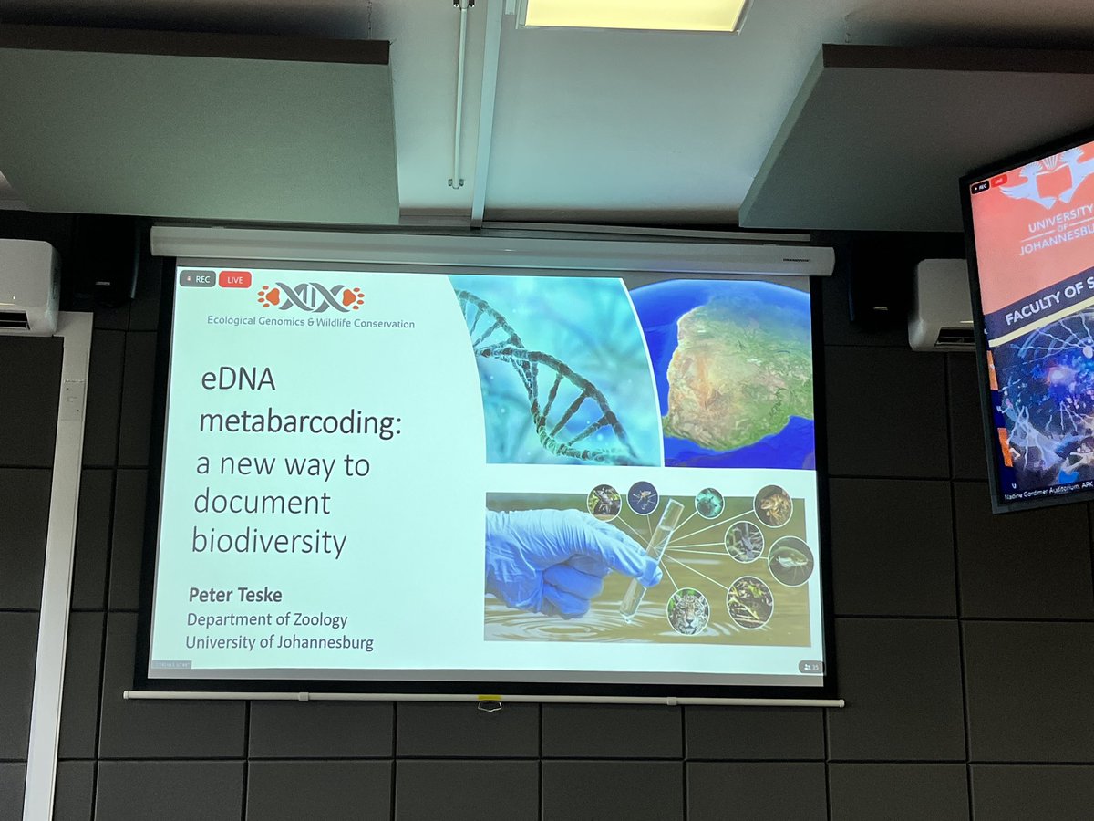 ujlibscience's tweet photo. If you missed the #UJScience #PublicLecture “eDNA metabarcoding: a new way to document biodiversity” by Professor Peter Teske from the department of Zoology you can watch the recording #UJLibrary : https://t.co/giaMxwtjko https://t.co/3g6LnxYoy1