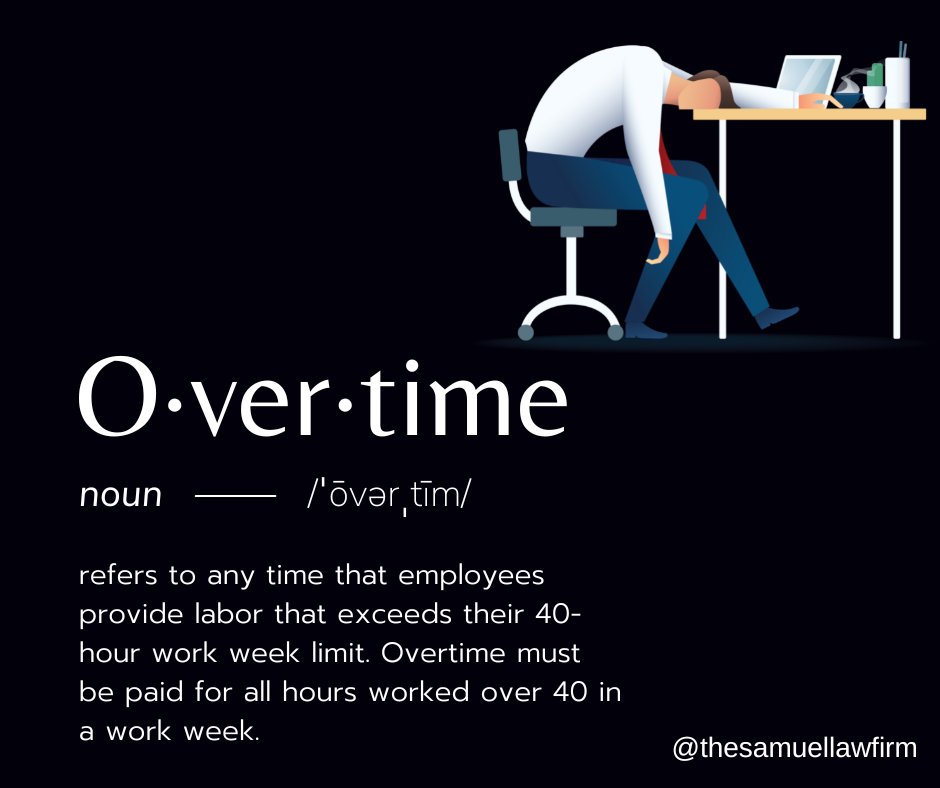 Getting cheated on your overtime pay can be both disheartening and angering - we get it. ⏰
That’s why our attorneys at The Samuel Law Firm are passionate about fair compensation. 

NO MORE EXPLOITATION. 
NO MORE UNPAID HOURS.
#lawyernewyork #LawFirmNewYork #newyorklawfirm