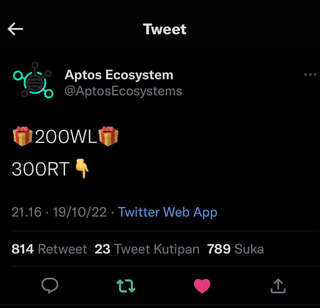 prasetyasigit28's tweet photo. @AptosEcosystems Done https://t.co/2ap1eLUbIm